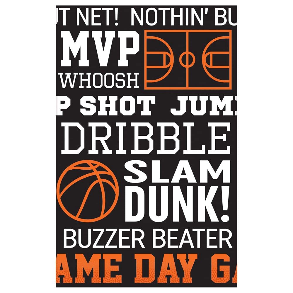 Nothin' But Net Plastic Table Cover, 54" x 102" - 1 Piece - Disposable Tablecloth for Basketball Fans & Themed Celebrations