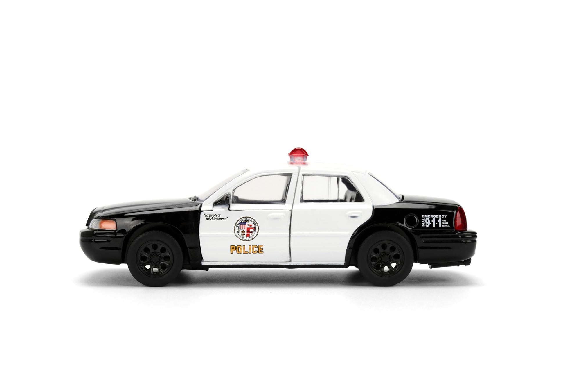 Jada Fast & Furious Ford Crown Victoria Diecast Car Toys - 1:32 Scale Police Vehicle with Opening Doors - Movie Replica for Fans and Collectors