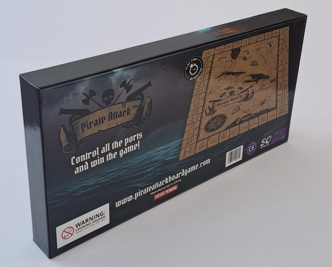 Pirate Attack Board Game, 2-3 Players, Strategic Port Control Game