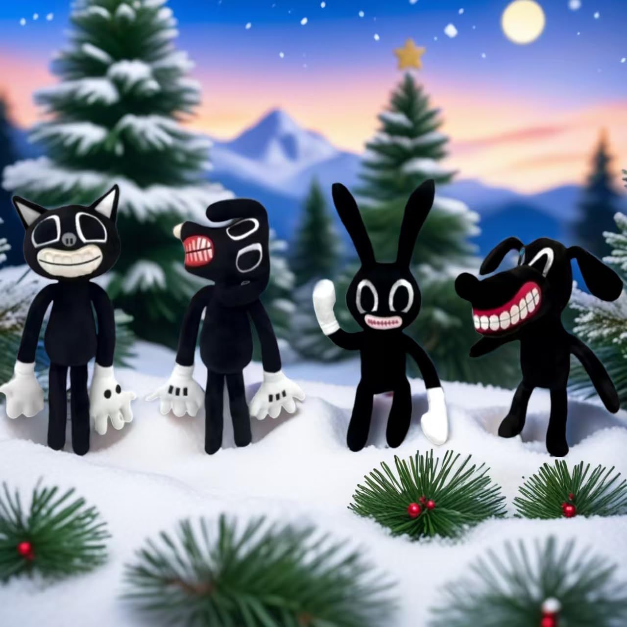 BELEJOYFOK 4PCS Siren Head Monster Plush Toys Cartoon Dog Plush Toys Halloween Thanksgiving Christmas Birthday Gift