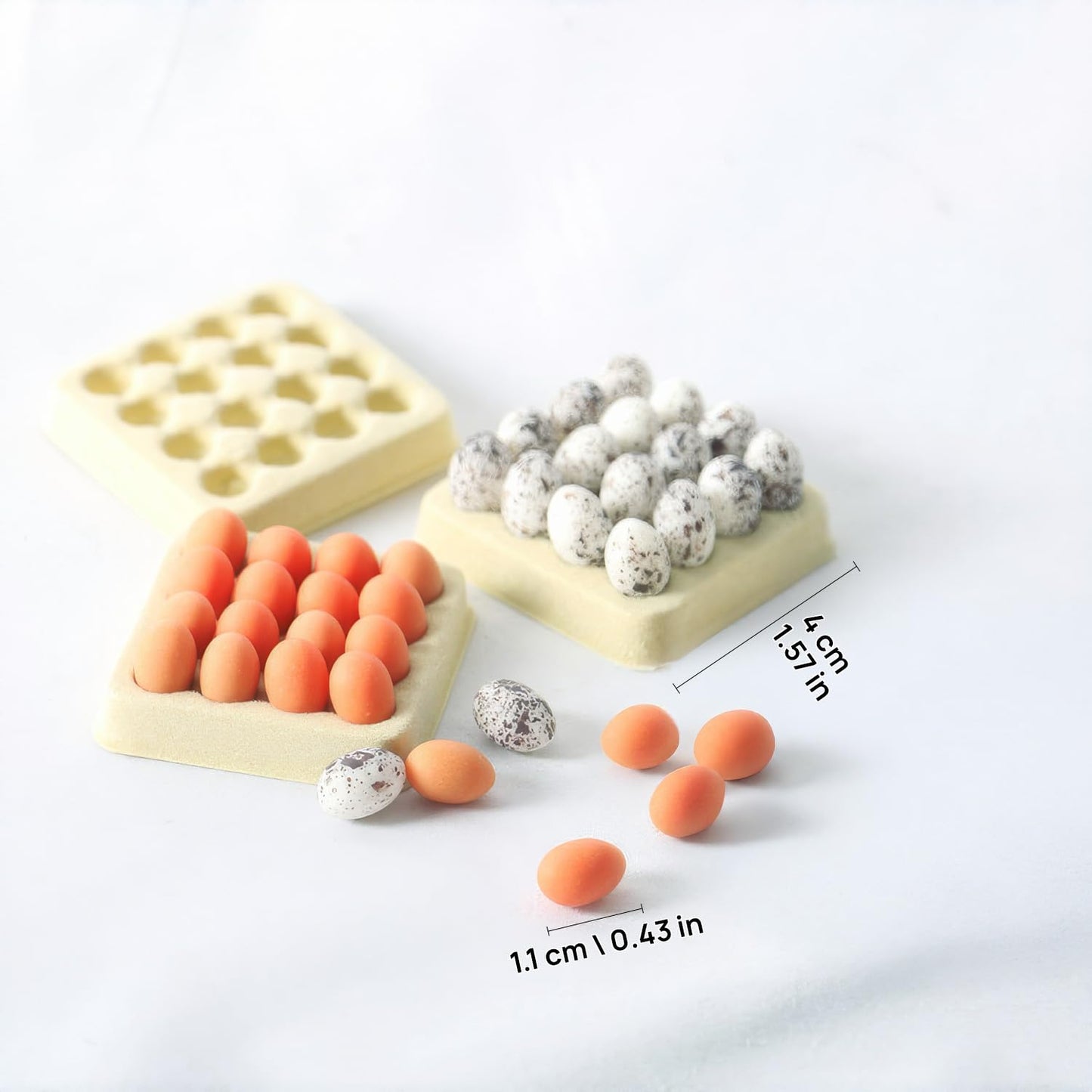 16pcs Miniature Eggs, Cute Mini Quail Eggs, Fake Food, Realistic Dollhouse Miniatures, Mini Kitchen Décor (Eggs)
