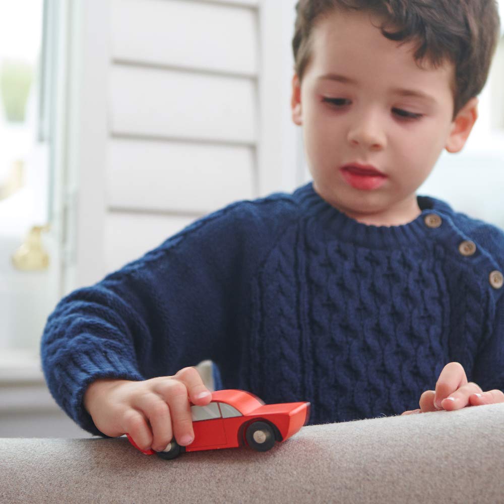 Tender Leaf Toys - Retro Cars - Three Vintage Solid Wood Super Car Set Made with Premium Quality Materials - Encourages Imaginative Roleplay