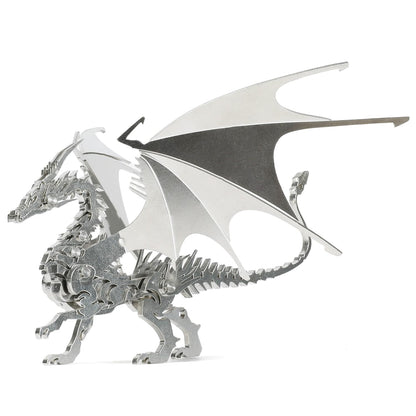 Kolotesame Mythical Fire Dragon 3D Metal Puzzle Model for Adults, Dragon DIY Building Model Kit, Fantasy Wyvern Creature Figurine for Gamers or Desk
