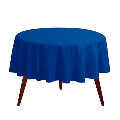 Gee Di Moda Round Tablecloth - 70 Inch Royal Blue Round Table Cloth for 24 to 48 Inch Round Tables - Heavy Duty Washable Fabric - for Buffet Table
