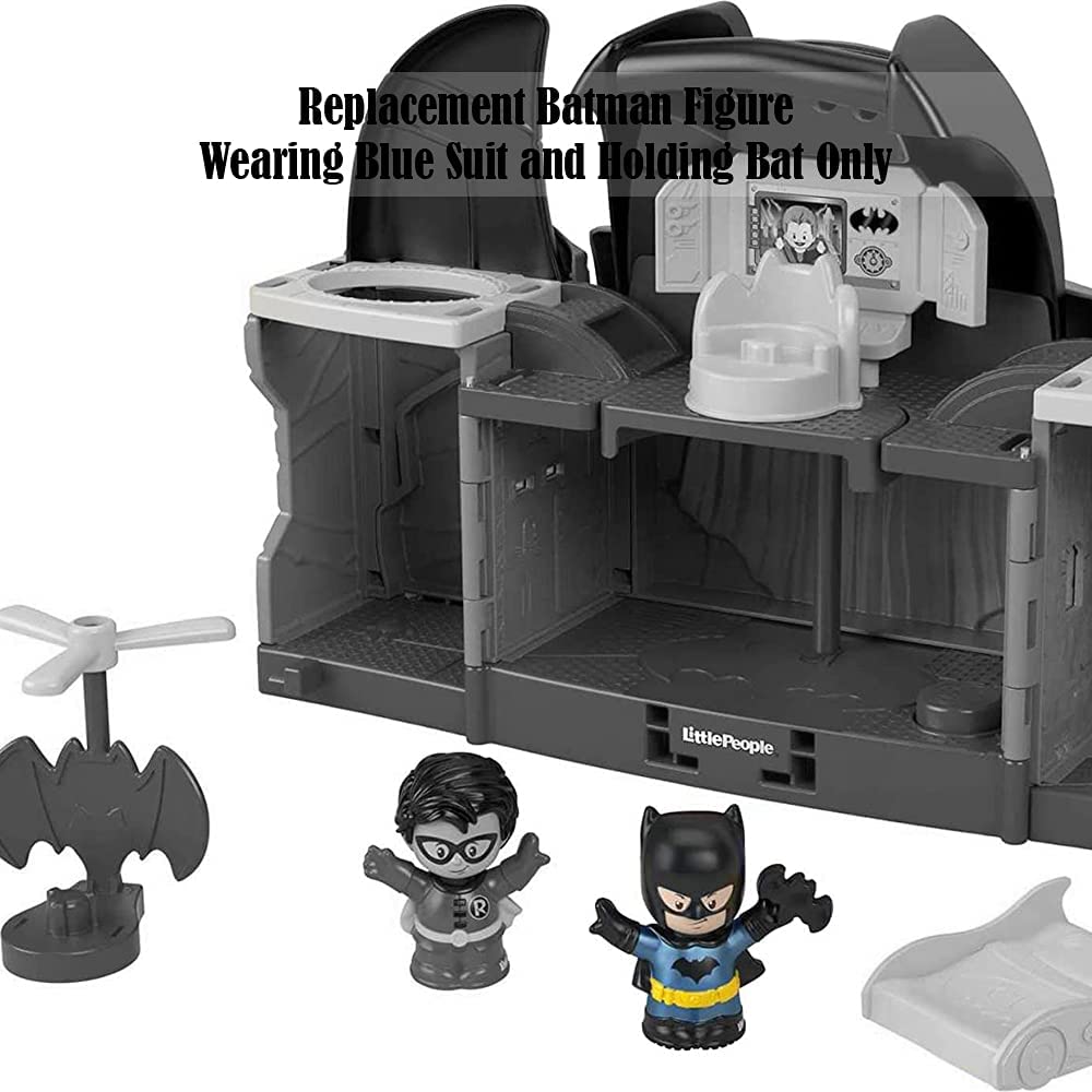 Replacement Parts for Fisher-Price Little People Batcave - GMJ16 ~ DC Super-Friends Playset ~ Replacement Batman Figure ~ Wearing Blue Suit and