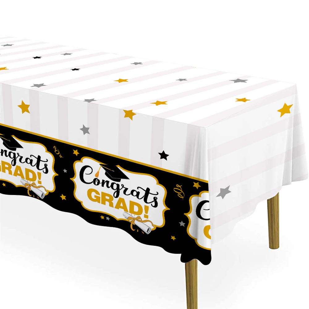 Omgouue 2026 Graduation Tablecloths Banner (54"x 72") Party Decoration Graduation Party Supplies 3pcs