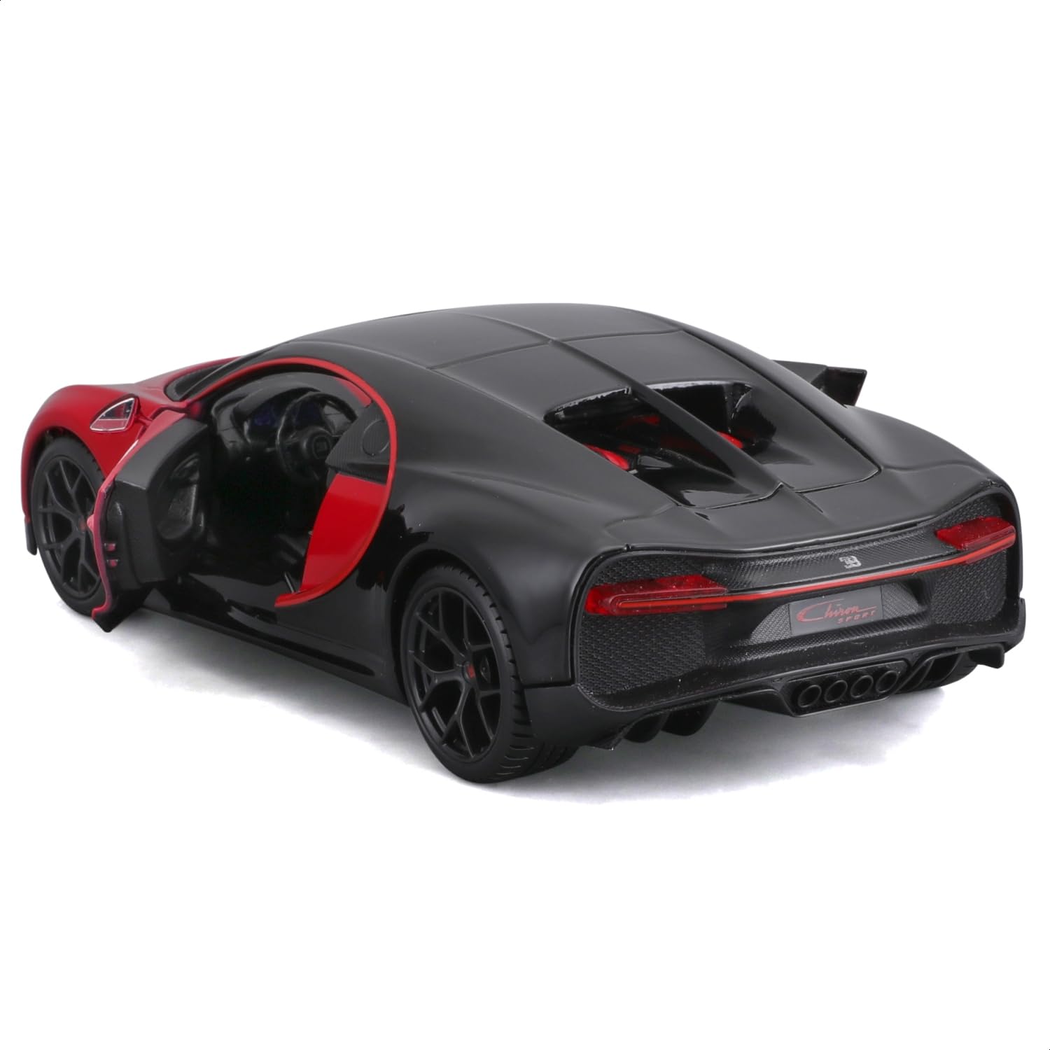 Bugatti Chiron Sport 16" Red and Black Special Edition 1/24 Diecast Model Car by Maisto