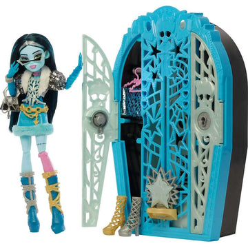 Monster High Skulltimate Secrets Doll and Accessories Set, Hauntlywood Mysteries Frankie Stein with Reveal Closet & 19+ Glam Surprises Like Doll