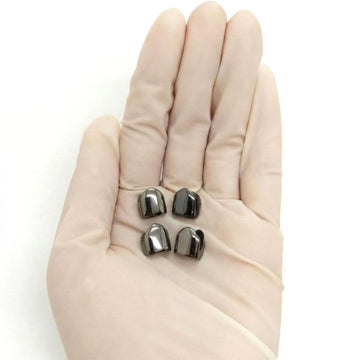 AUFGELD Decorative Grillz Accessory for Fuggler, Clip-on Decoration Grills, Stainless Steel Cover, Plain Grill Cap, Mix-Color Sets (Dark Grey)