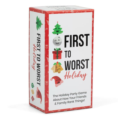 FIRST TO WORST Holiday Edition Party Game - A Festive Card Game About How Your Friends & Family Rank Things - Perfect for White Elephant Gifts