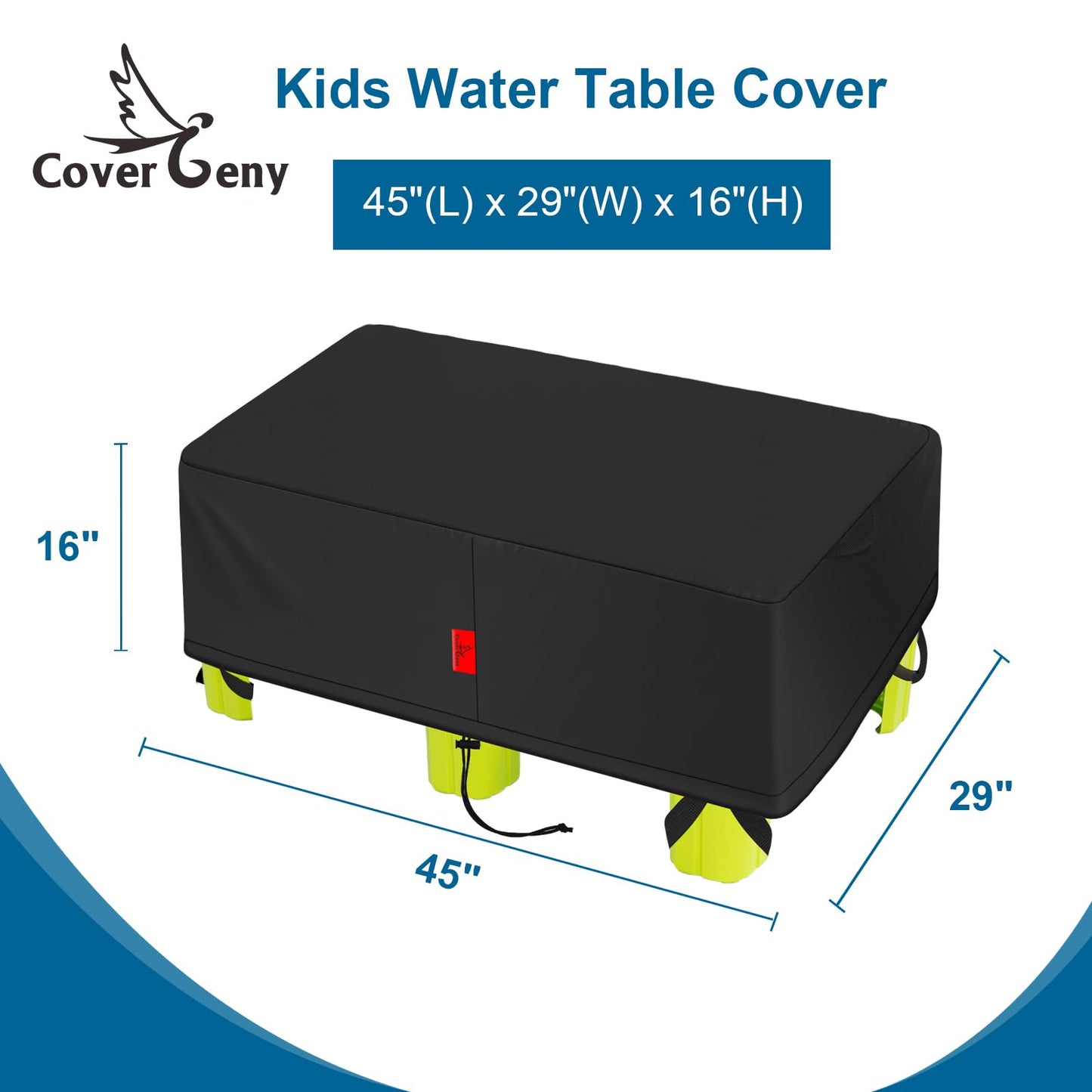 Kids Water Table Cover Fit Simplay3 Big River and Roads Water Play Table, Waterproof DustProof Anti-UV Outdoor Kids Water Toys with Windproof hook