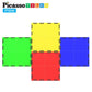PicassoTiles 4pcs Magnetic Building Block Large Square Shape Magnet Tiles Construction Toy STEM Learning Kit Educational Playset Playboard Pretend