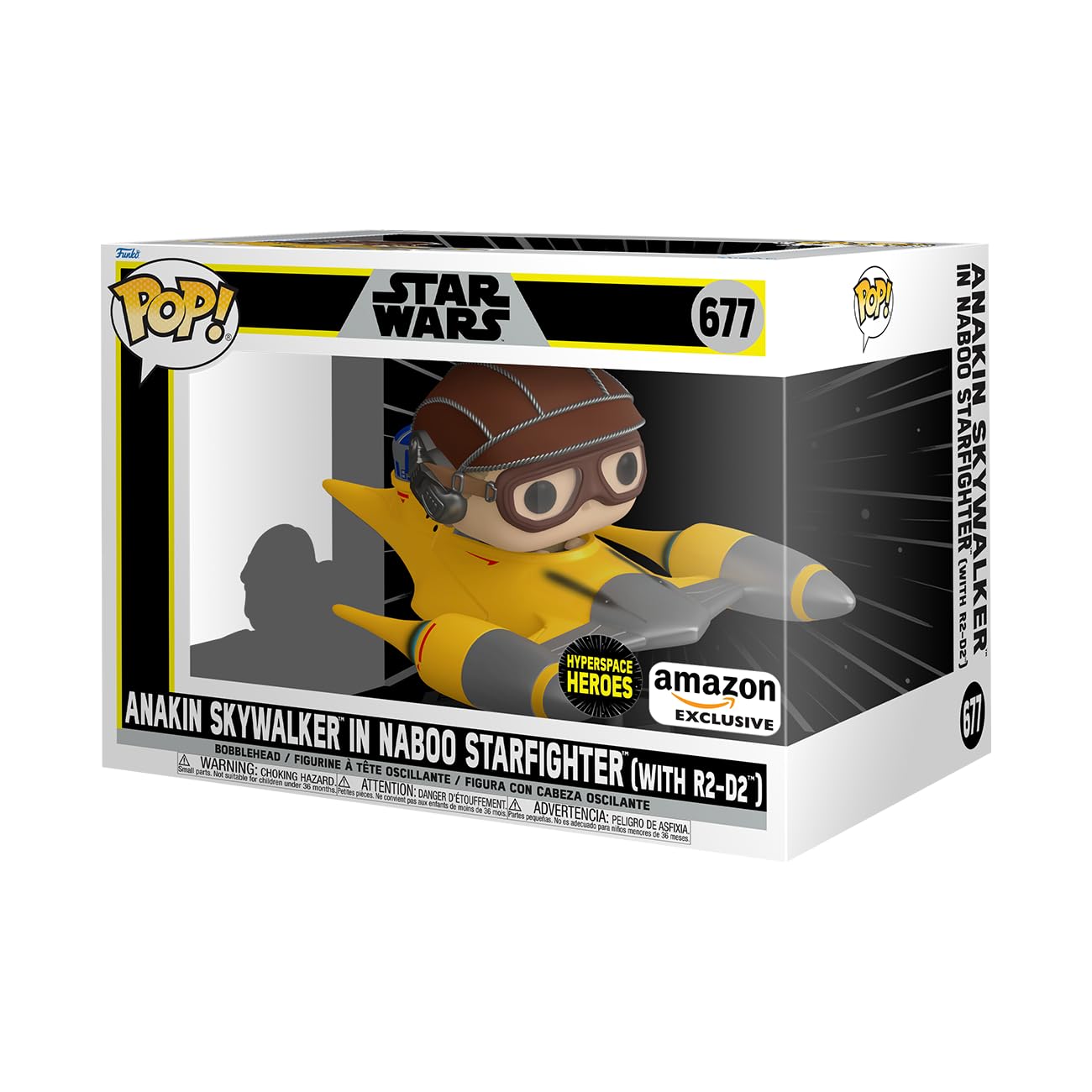 Funko POP! Ride Deluxe: SW - Anakin in Naboo Sarfighter with R2-D2 - Star Wars - Collectable Vinyl Figure - Gift Idea - Official Merchandise - for