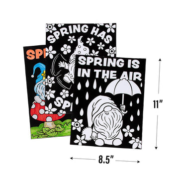 Fun Express Color Your Own Spring Gnome Fuzzy Posters - 12 Pieces