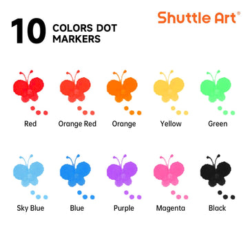 Shuttle Art Dot Markers, 10 Colors Washable Markers for Toddlers,Bingo Daubers Supplies Kids Preschool Children, Non Toxic Water-Based