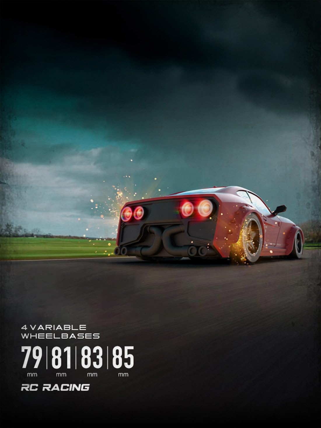 Joponnydiy KM3299 Remote Control Car RC Drift Car, 4WD RC Cars Vehicle with ESP Gyro, LED Headlights Drift Wheel, 1:32 High Speed Racing RC Vehicle