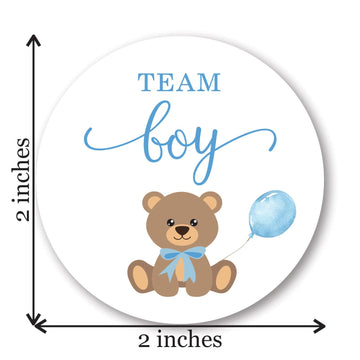 Teddy Bear Gender Reveal Stickers - 40 Labels (20 of Each Design)