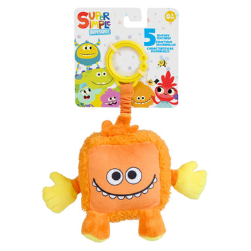 WowWee Super Simple Sensory Plush Monsters Dewey (Orange) with 5+ Sensory Features (Ages 0+)