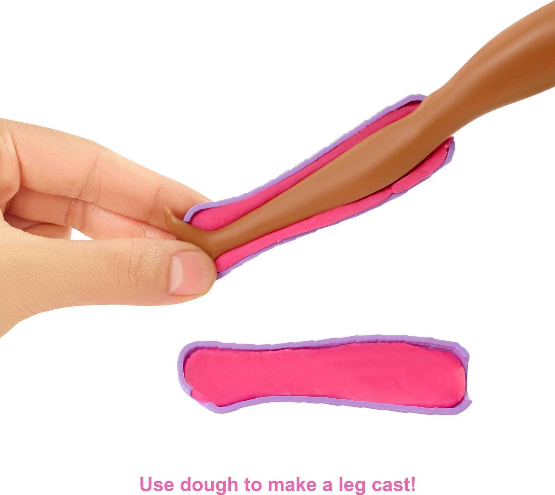Barbie Fast Cast Clinic Playset, Brunette Barbie Doctor Doll, 30+ Play Pieces, 4 Play Areas, Cast & Bandage Making, Medical & X-ray Stations, Exam