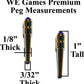 WE Games Premium Brass Cribbage Pegs with Swarovski Austrian Crystals - Set of 6 (Black & Clear)