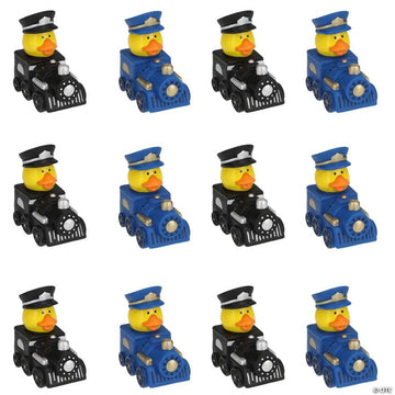 Fun Express 2 1/4" Train-Shaped Conductor Rubber Ducks - 12 Pieces
