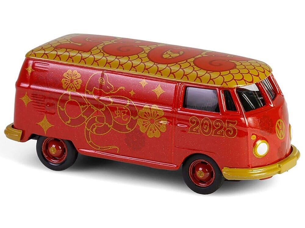Van Chinese Zodiac 2025 Year Red with Graphics Hobby Exclusive Series 1/64 Diecast Model Car by Greenlight GL30531