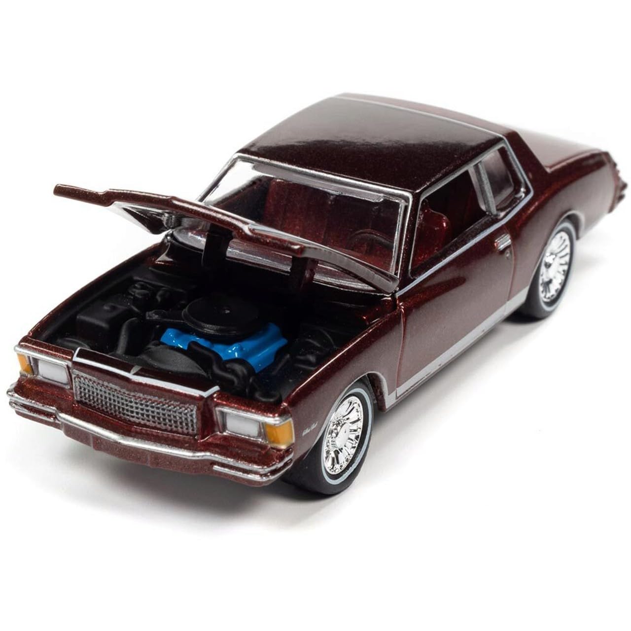 1979 Chevy Monte Carlo Carmine Red Met. w/White Stripes Muscle Cars U.S.A Series LTd Ed 1/64 Diecast Model Car by Johnny Lightning JLMC030-JLSP249 A
