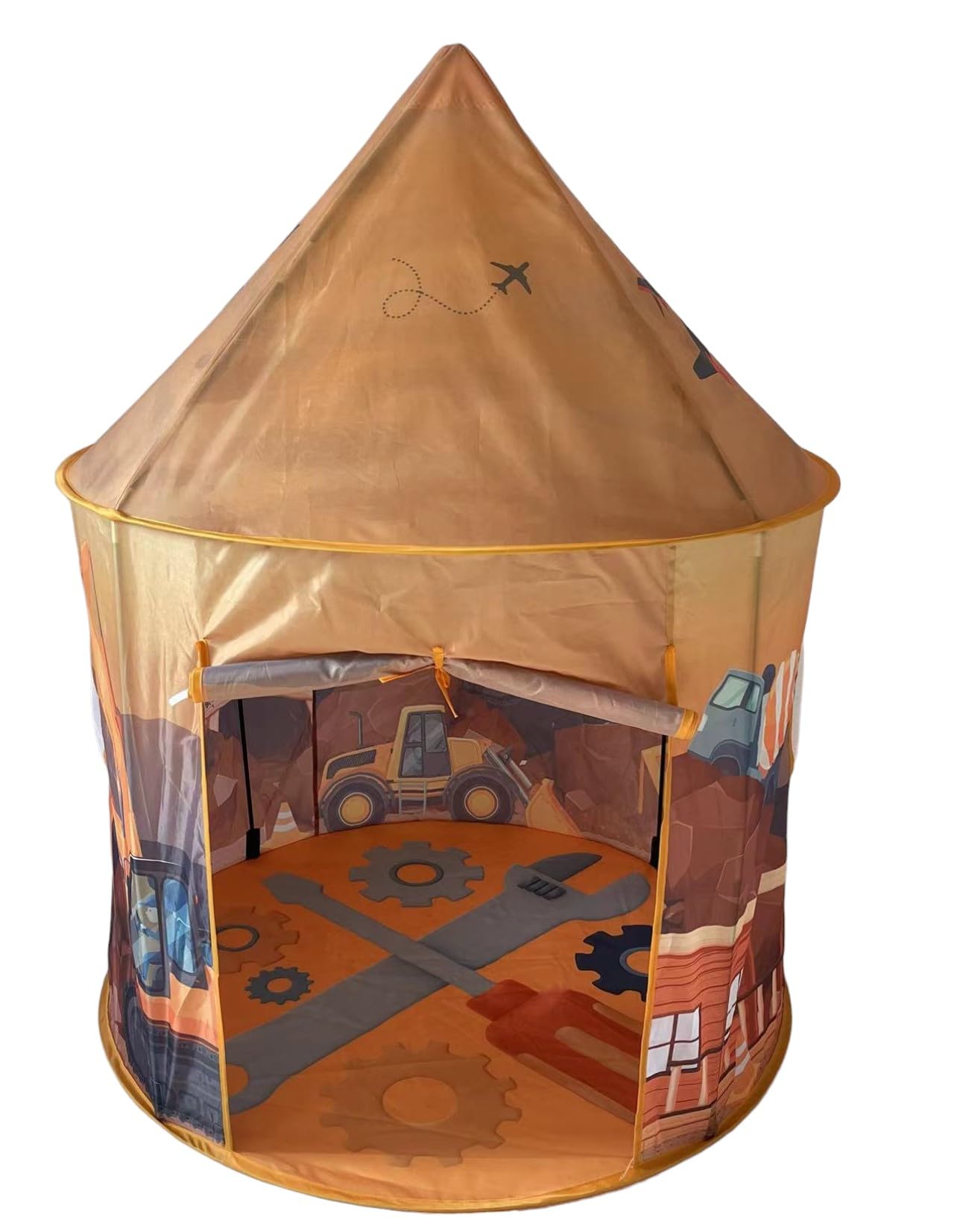 Playhouse for Boy Girl - Play Tent for Kids Toddlers, Pop Up Portable Toy Gift, Indoor Outdoor Airfort Bed Fort Party Room Airplane Bulldozer