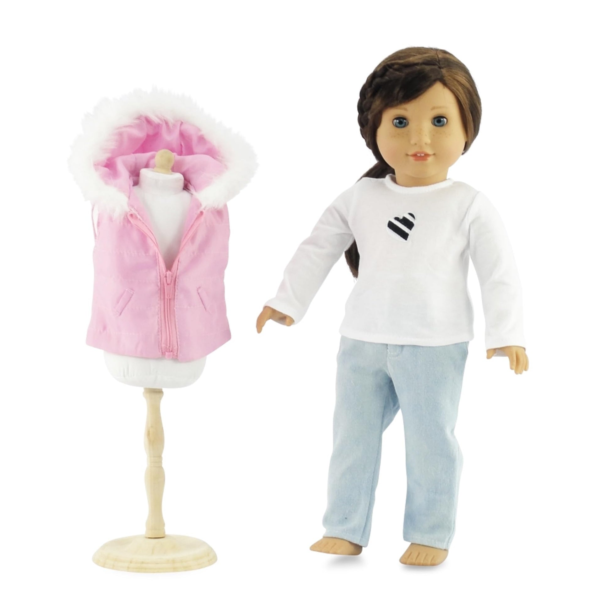 Emily Rose 18 Inch Doll Mannequin Dress Form - 100% Cotton Fill for Sewing & Display | Compatible with Clothing for American Girl Dolls - USA Brand