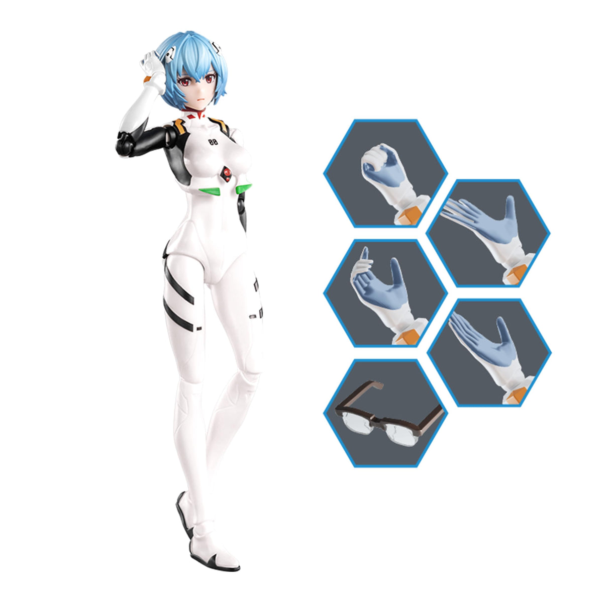 BLOKEES, Fantastics Series, Evangelion, Ayanami Rei with Entry Plug Interior, Model Kit Assembly Required, 14+