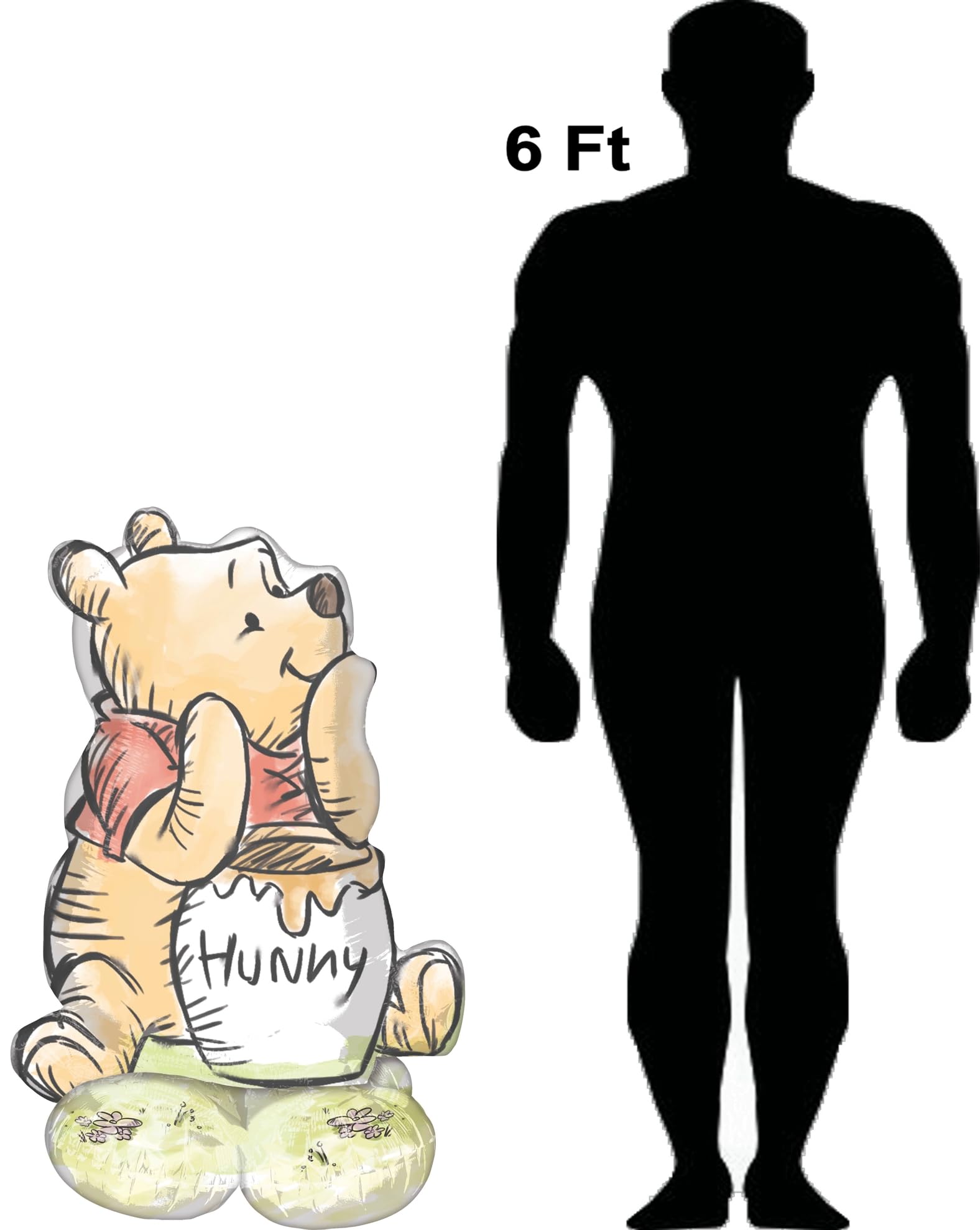 Classic Pooh Birthday Party Supplies 7pc Balloons Decorations with Airloonz