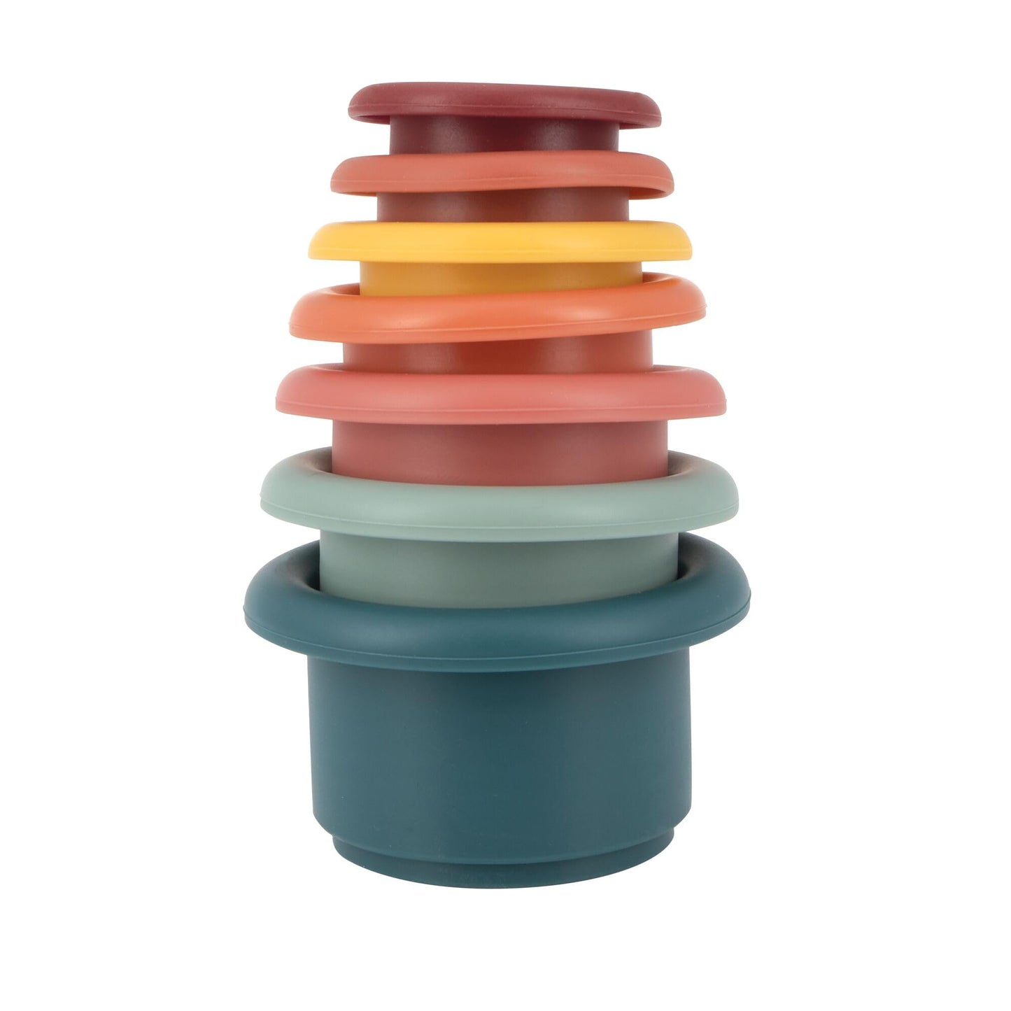 Nuby Soft Silicone Stacking Cups - 7-Piece Toddler Toy for Hand-Eye Coordination and Early Development - 12+ Months
