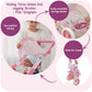 Badger Basket Foldable Jogging Style Doll Stroller - Adjustable Handle, Canopy, Straps & Basket - Fits 18-22" Dolls, Lightweight Toy for Girls Ages 3+
