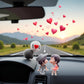 Grey Resin Cartoon Couple Car Decoration Dashboard Car Interior Ornament,Interior Figure Cute Mini Figure Statue Kiss Couple Doll Ornaments Car Home