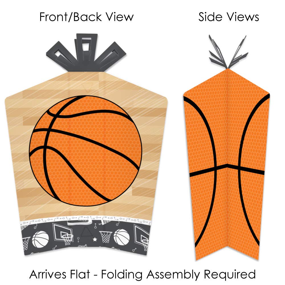 Big Dot of Happiness Nothin’ but Net - Basketball - Table Decorations - Baby Shower or Birthday Party Fold and Flare Centerpieces - 10 Count