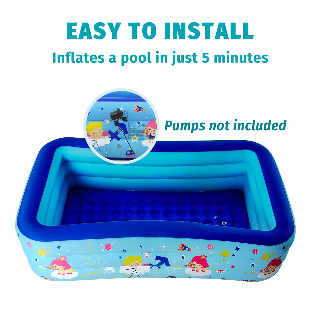 Seasons Inflatable Pool for Kids 58"x40"x20" PVC Thickened Swimming Pool