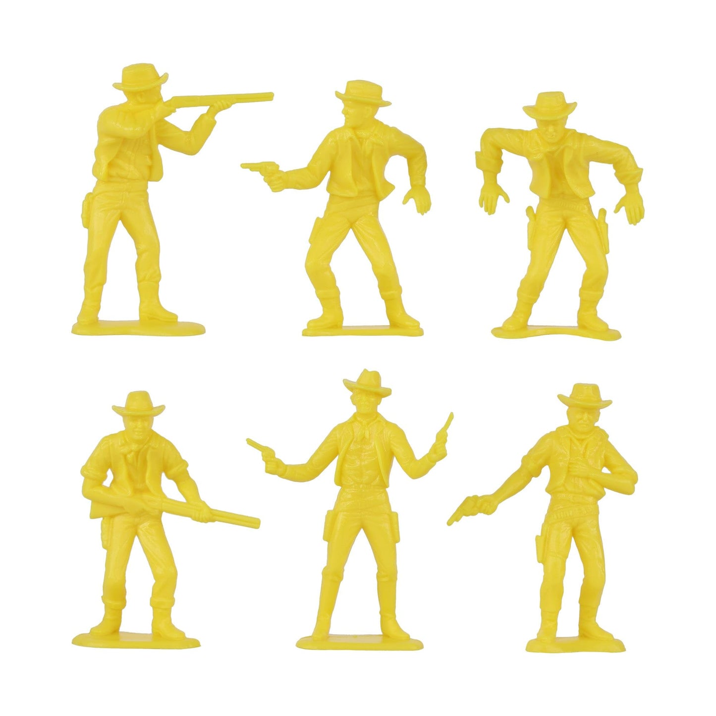 TimMee Cowboys & Indians Plastic Figures - 40pc Red & Yellow Playset - US Made