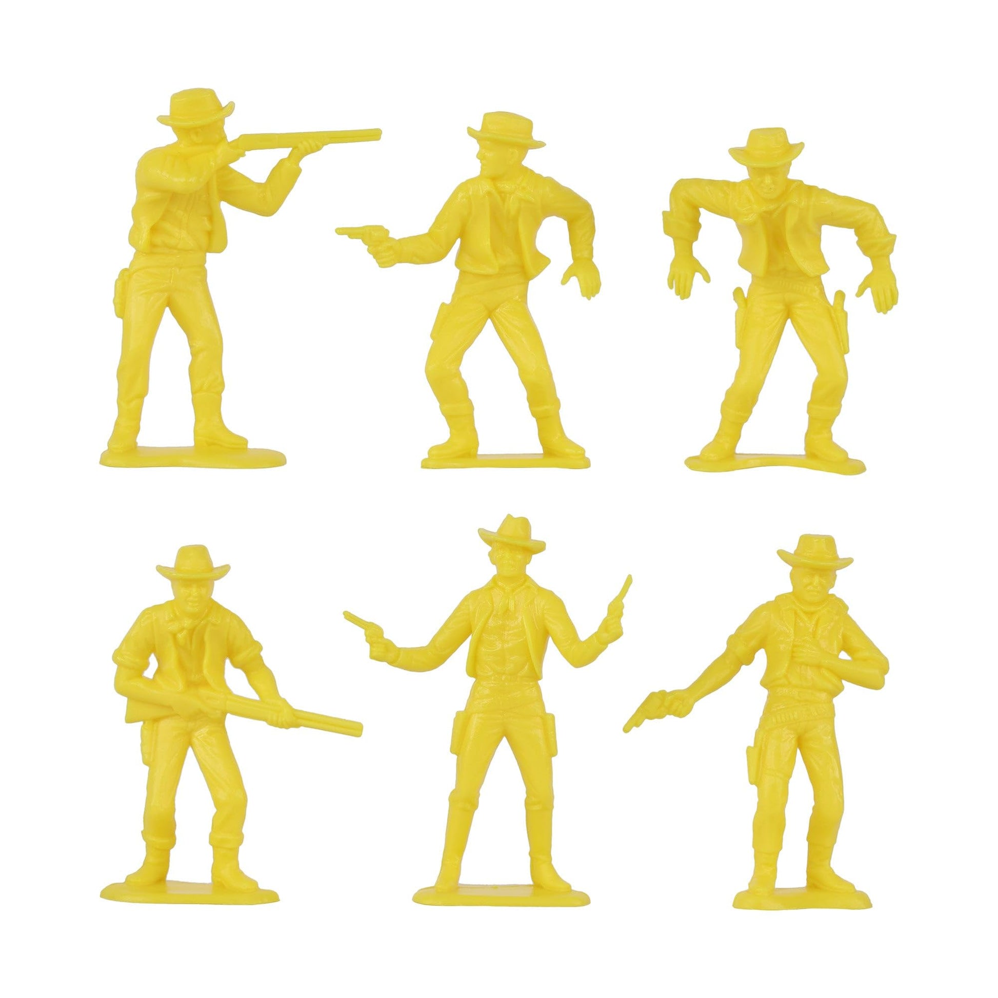 TimMee Cowboys & Indians Plastic Figures - 40pc Red & Yellow Playset - US Made