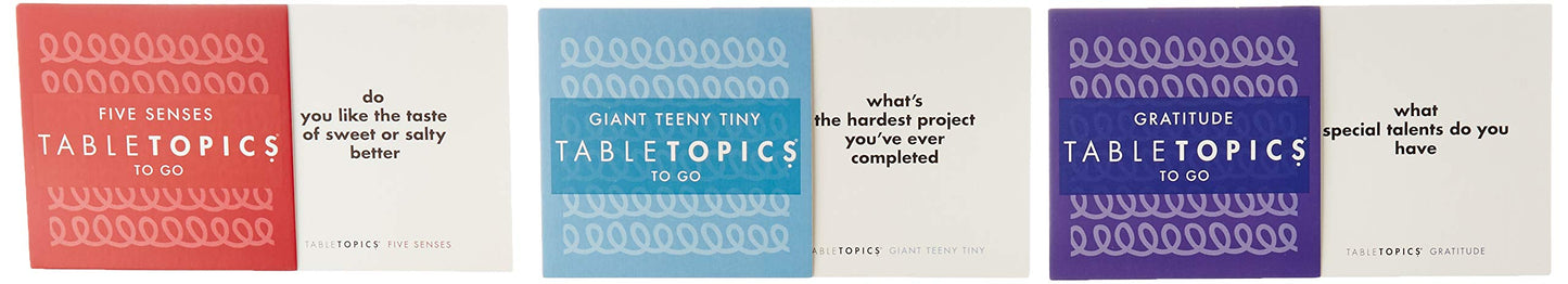 TableTopics Kids Conversation Pack for Families with Young Children, 120 Engaging Question Cards for Dinner & Classrooms, Boxed Set of 3 Topics