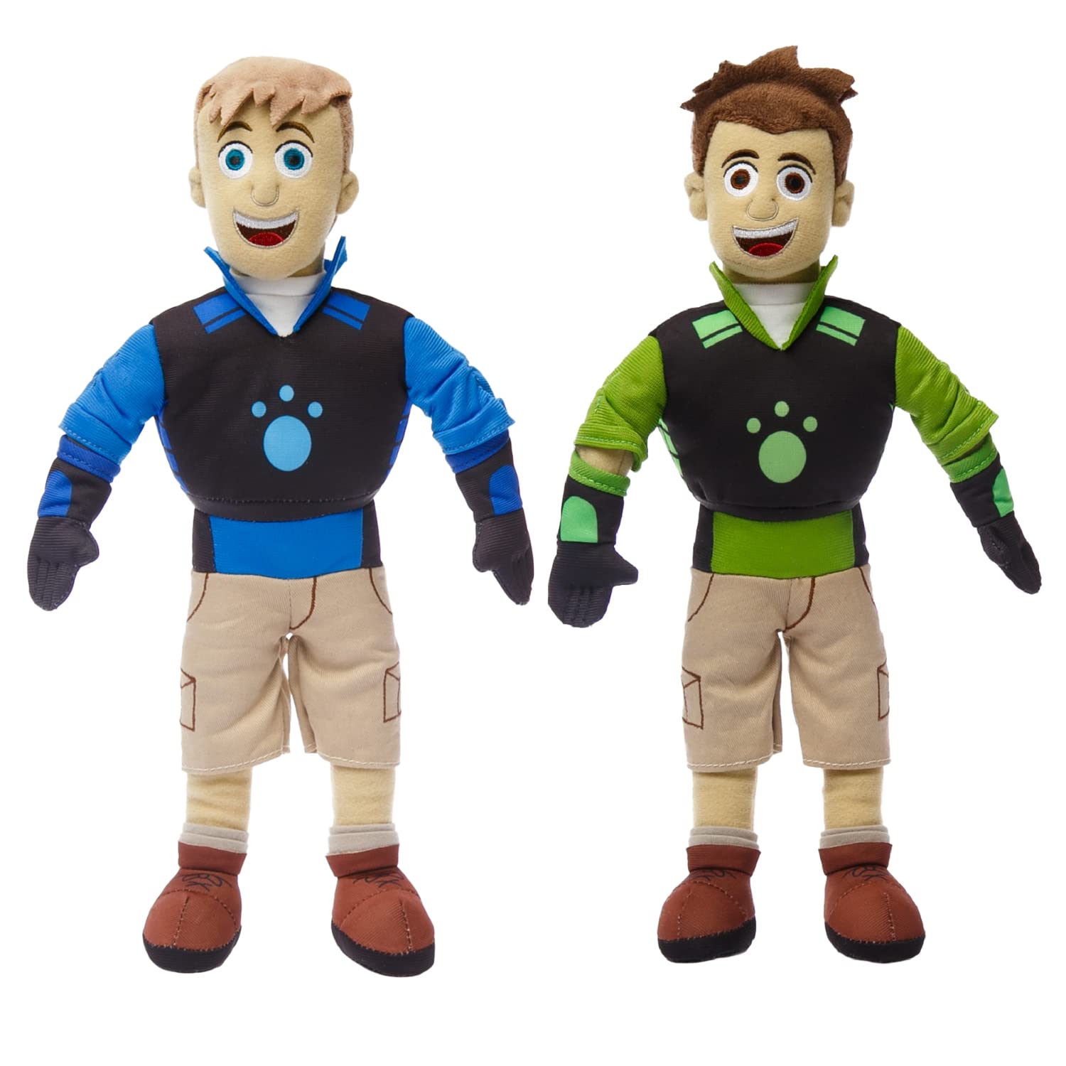 Mighty Mojo Wild Kratts Plush Toy Doll - Chris & Martin Kratt 14" - Adventure Set - Creature Power Suit - Embroidered Details for Fans of The Popular