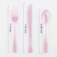 WDF Rose Gold Pink Plastic Plates with Pink Plastic Silverware include 40 Dinner & Salad Plates, 40Forks, 40 Knives, 40 Spoons for Party Baby Shower