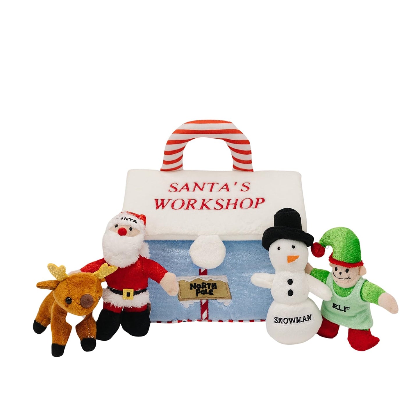 Baby Christmas Toy - My First Christmas Baby - Xmas Gift - 5-Piece Set with Rattle, Squeaker and Crinkle Plush Toys, Sensory Toy for Babies, Toddlers