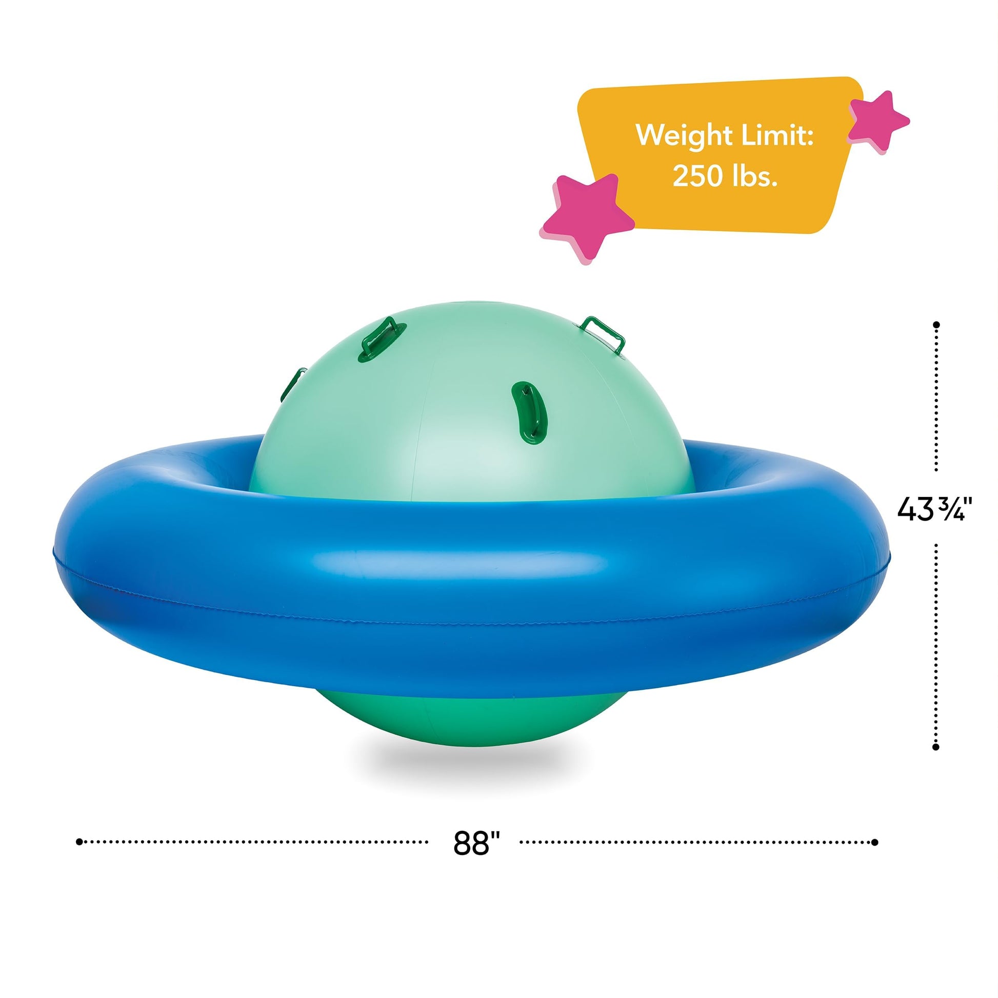 Hearthsong 8-Foot Inflatable Dome Rocker with 6 Handles - Children's Fun Play Equipment Blow Up Giant Bouncer Backyard Toy for Outdoor Game Activities