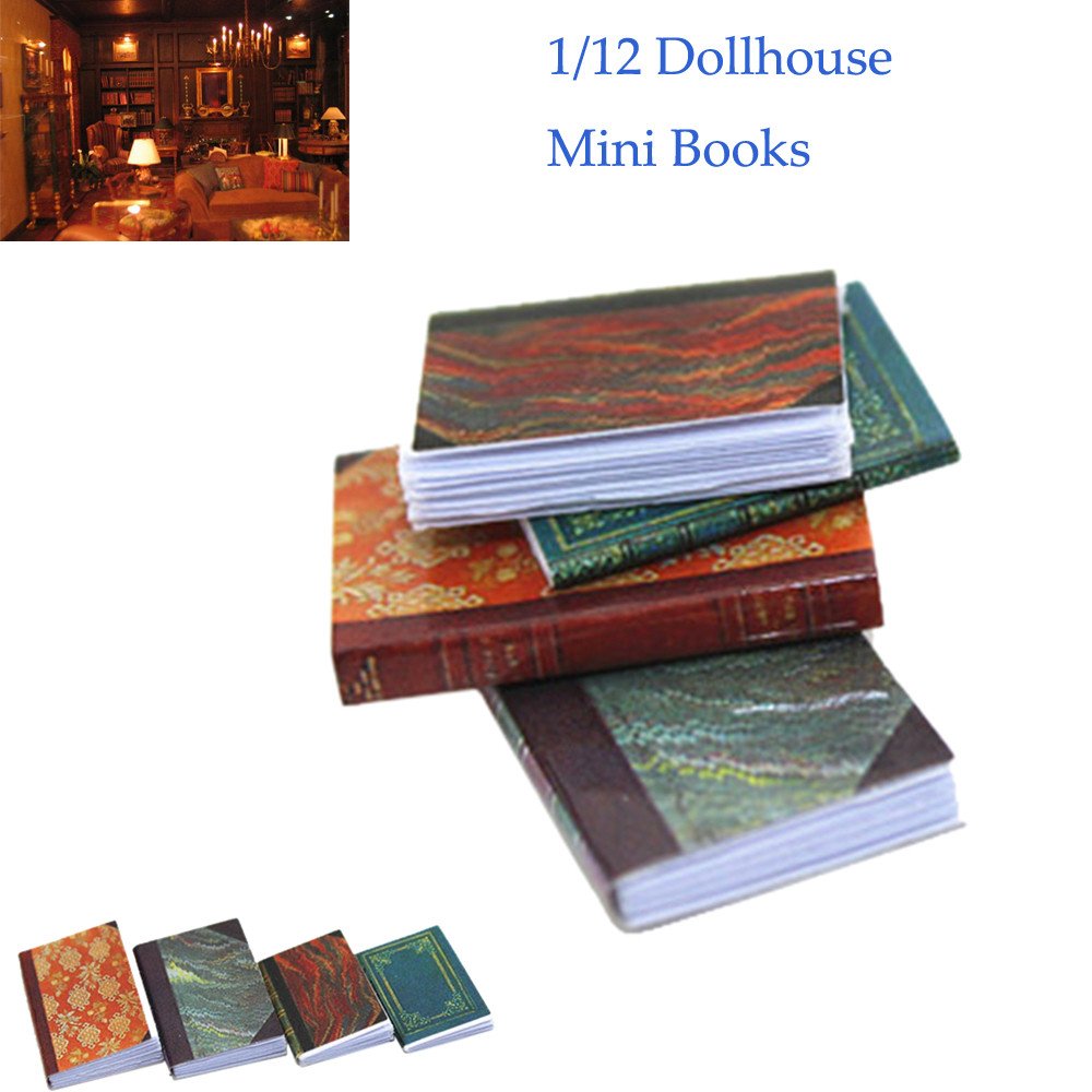 SXFSE Dollhouse Decoration Accessories, 1/12 Miniature Scene Model Dollhouse Accessories Mini Book Paper Notebook Gift