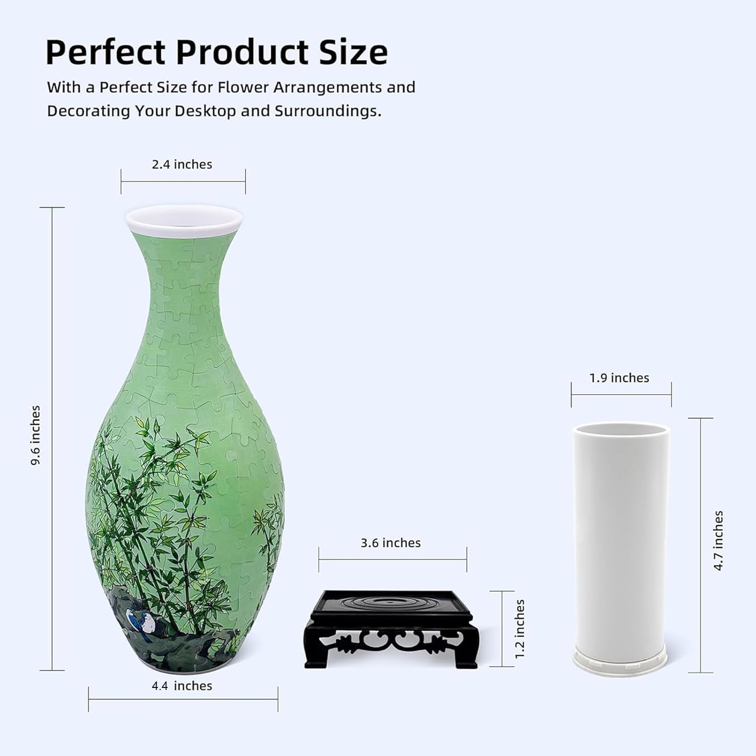 3D Puzzle Vase for Adults, 160-Piece DIY Flower Vase Puzzle