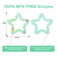 Jimibaby Silicone Star Teether, The First Teething Toy for Baby Boys and Girls,100% BPA Free, Easy to Hold, Freezer Safe (Mint Star)