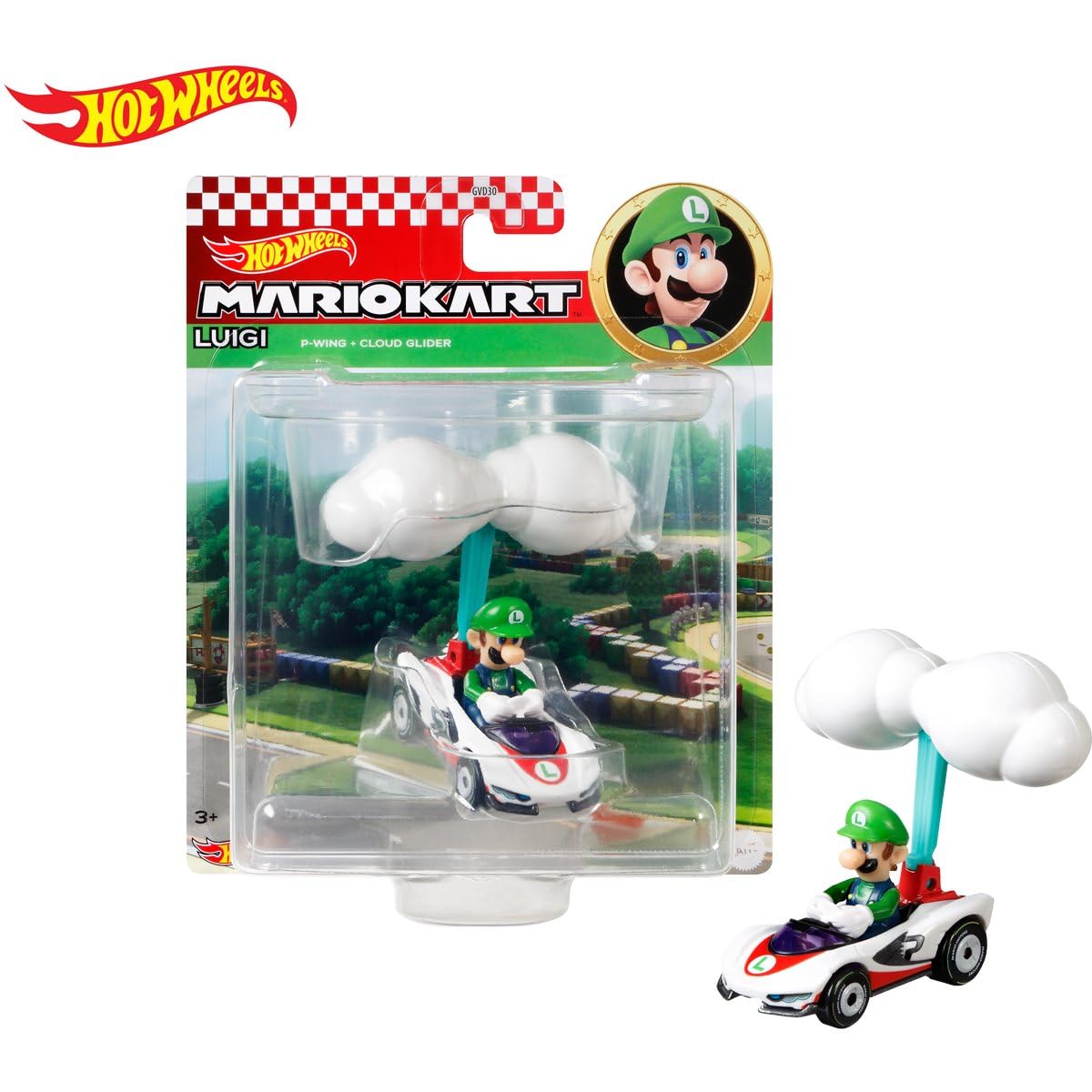 Hot Wheels Mario Kart Character Cars Collection Bundle, 4 Pack, Mario, Luigi, Donkey Kong, Princess Peach GVD30-956R