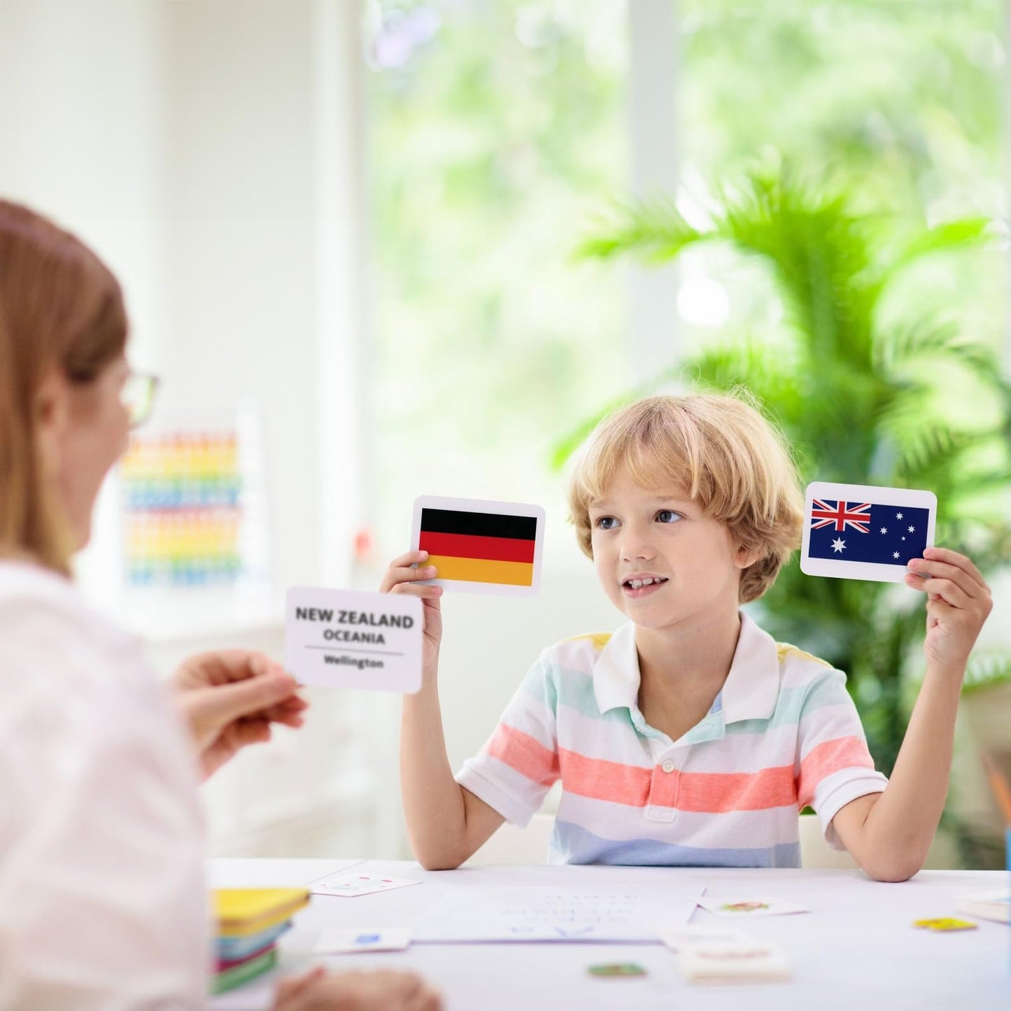 Blue Panda 205 Country Flags Flash Cards - 2.5 x 3.5 in Double-Sided Cards - Geography Learning for Kids with Capitals & Continents - World Flag