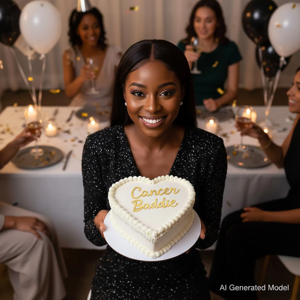 Cancer Baddie Cake Topper - Zodiac Birthday Cake Decoration for Cancer Girl, Cute Heart Shape Gen Z Aesthetic Party Decor (Cancer Baddie)