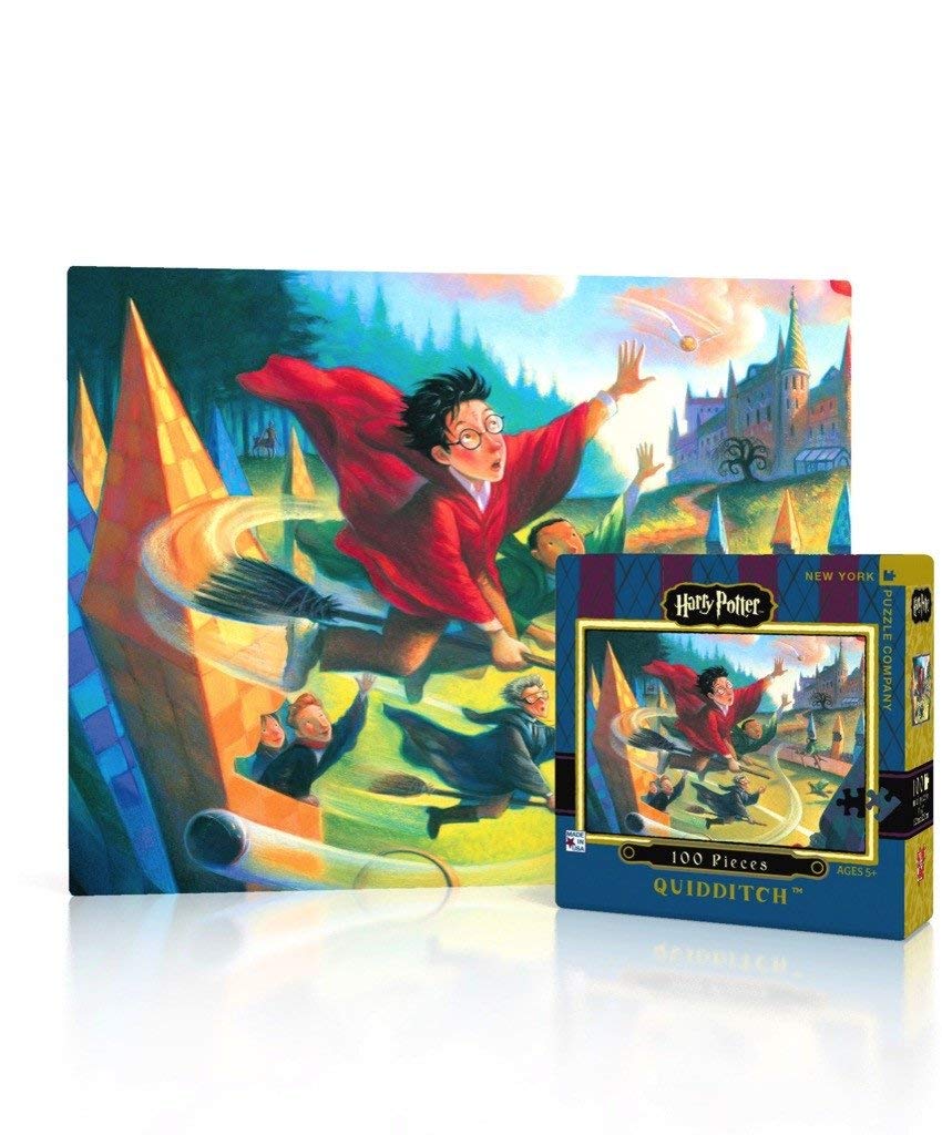 New York Puzzle Company - Harry Potter Quidditch Mini - 100 Piece Jigsaw Puzzle for Adults by Mary GrandPré